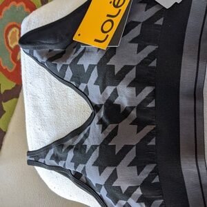 LOLE Sports bra, XL, black and gray. Removable pads, new with tags, Not tried on